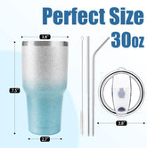 30 oz Blue Glitter Stainless Steel Tumbler